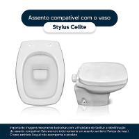 Assento Sanitário Com Amortecedor Stylus Branco Para Vaso Celite Com Ferragem Dourada