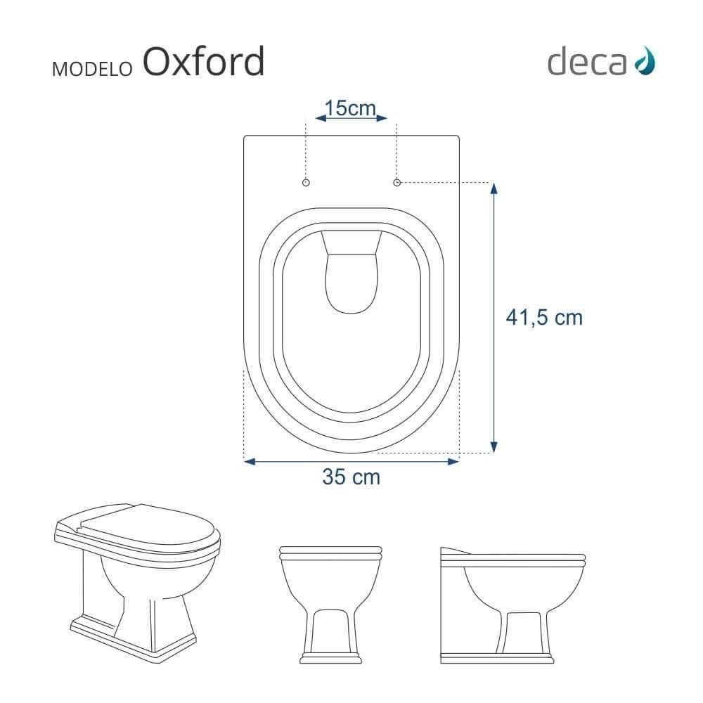 Assento Sanitário Com Amortecedor Oxford Creme Para Vaso Deca Com Ferragem Dourada - 3
