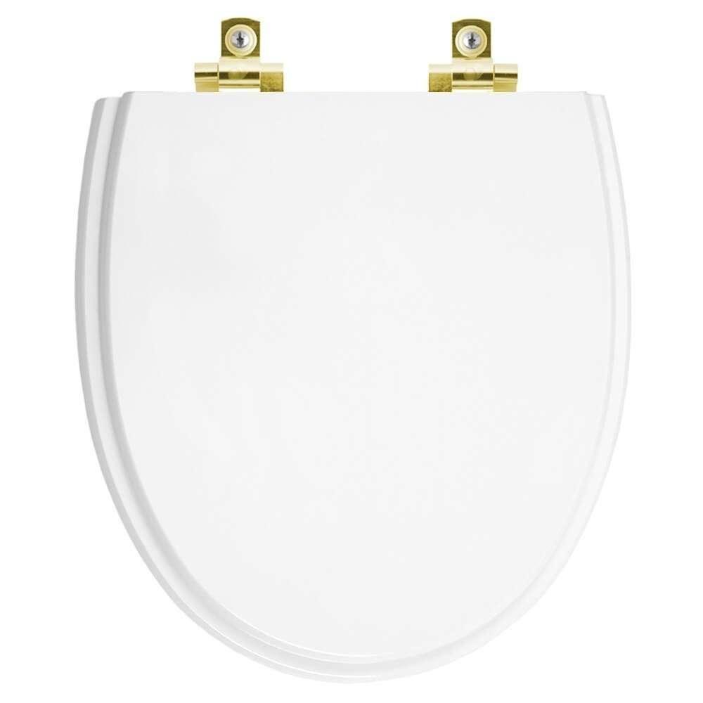 Assento Sanitário Com Fechamento Lento Eros Branco Para Vaso Incepa Com Ferragem Dourada - 1
