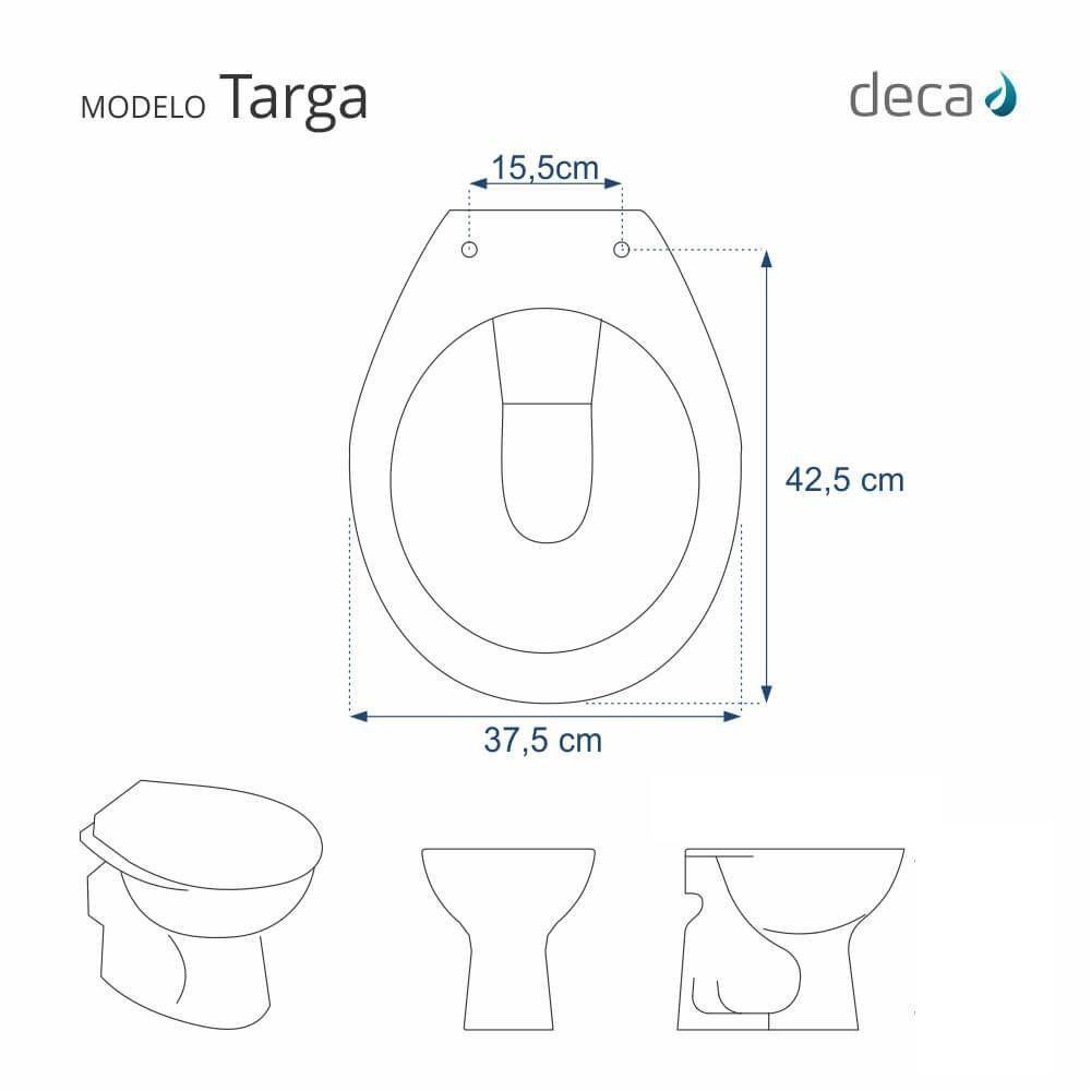 Assento Sanitário Almofadado Targa Creme Para Vaso Deca - 5