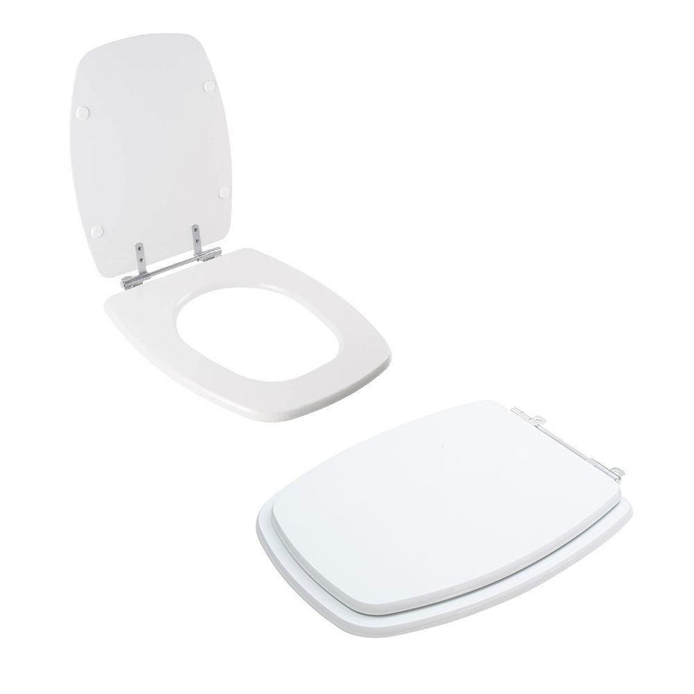 Assento Sanitário Tampa De Vaso Branco Mdf Laqueado Primula Plus Para Bacia Fiori - 2