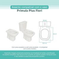 Assento Sanitário Tampa De Vaso Branco Mdf Laqueado Primula Plus Para Bacia Fiori - 3