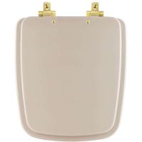 Tampa De Vaso Com Fechamento Lento Boss Beige (bege Fosco) Para Louça Incepa Com Ferragem Dourada - 1