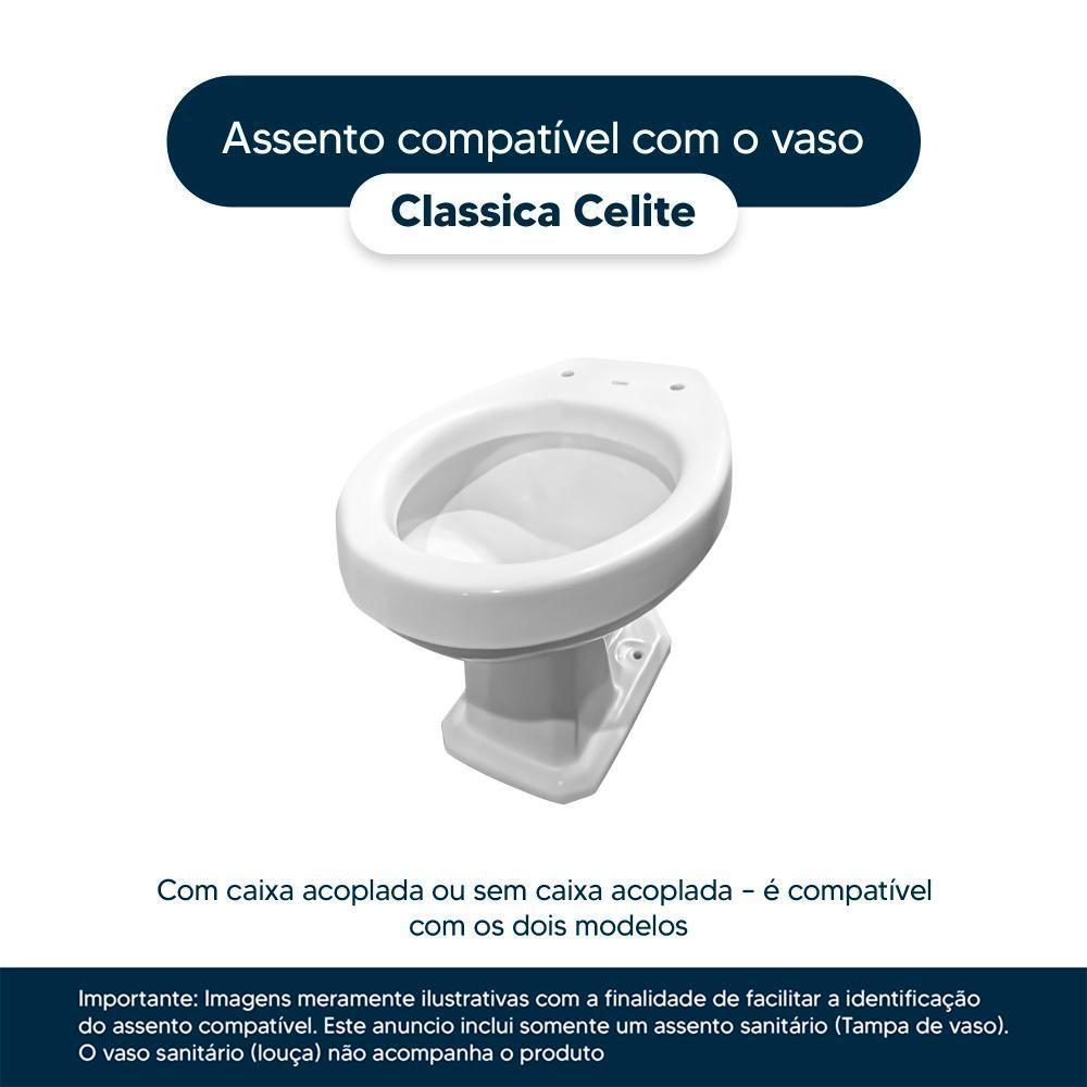 Assento Sanitário Poliester Classica Pergamon (bege Claro) Para Vaso Celite - 5