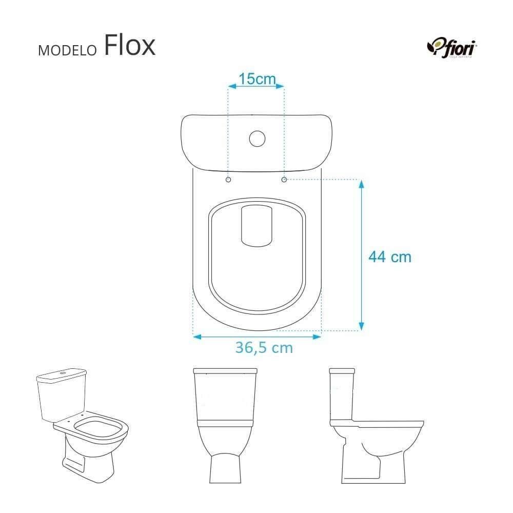 Tampa De Vaso Sanitário Poliéster Antimicrobiano Flox Branco Para Bacia Fiori - 4