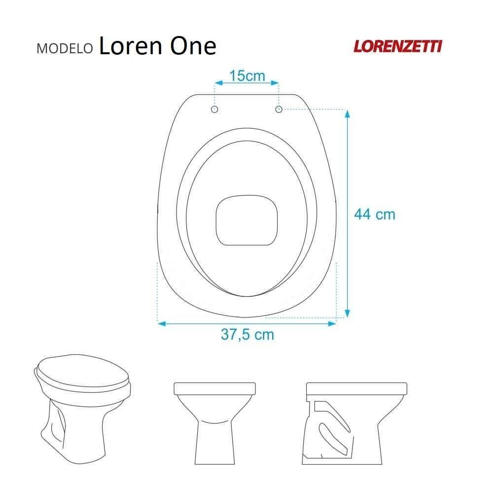 Tampa De Privada Em Mdf Loren One Cinza Claro Para Bacia Lorenzetti - 3