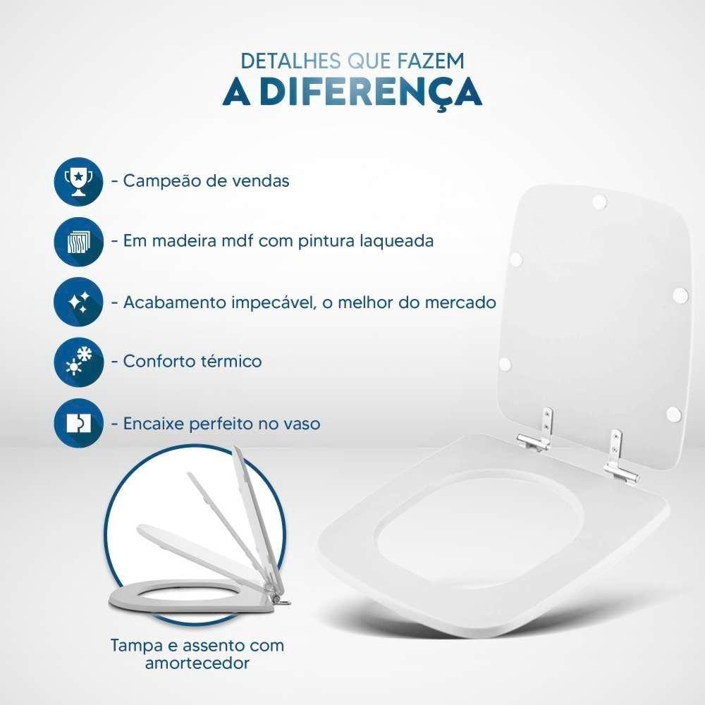 Tampa De Vaso Sanitario Com Amortecedor Boss Matte Black Preto Fosco Para Bacia Incepa - 5