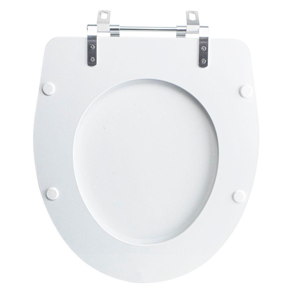 Assento Sanitário Tampa De Vaso Branco Resina Poliester Laura Para Bacia Roca - 5