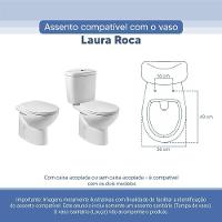 Assento Sanitário Tampa De Vaso Branco Resina Poliester Laura Para Bacia Roca - 3