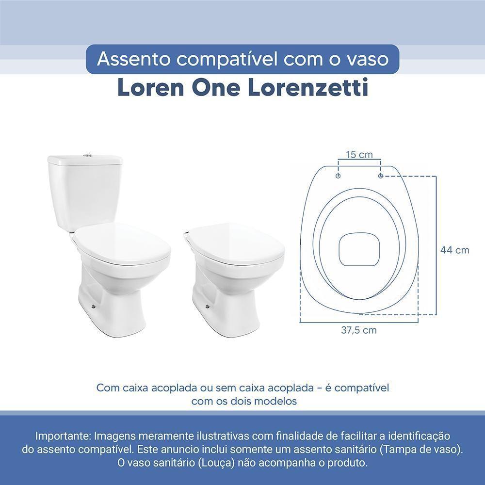 Assento Sanitário Tampa De Vaso Branco Resina Poliester Loren One Para Bacia Lorenzetti - 3