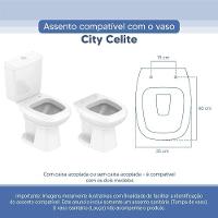 Assento Sanitário Tampa De Vaso Branco Resina Poliester City Para Bacia Celite - 3