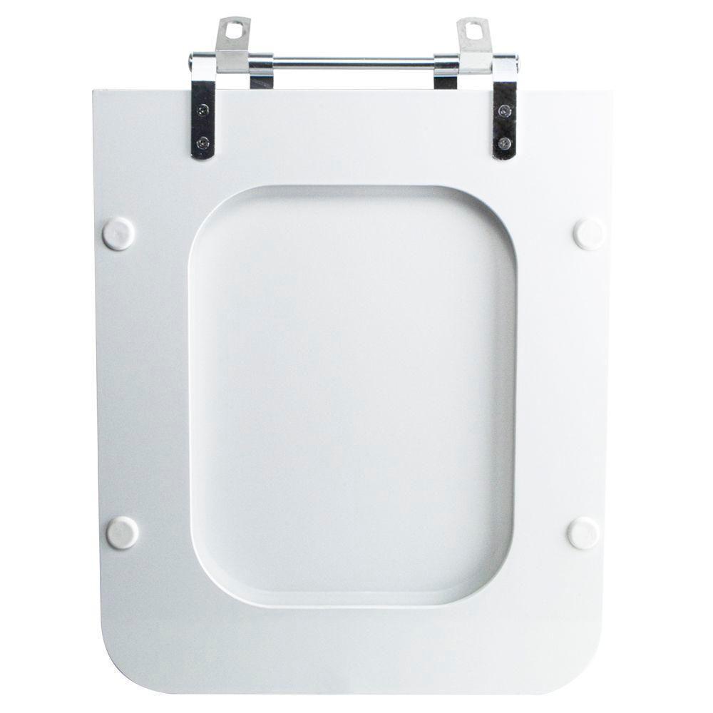 Assento Sanitário Tampa De Vaso Branco Mdf Laqueado Square Para Bacia Incepa - 5