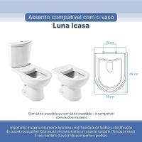 Assento Sanitário Tampa De Vaso Branco Resina Poliester Luna Para Bacia Icasa - 3
