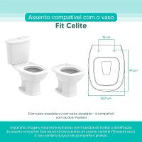 Assento Sanitário Tampa De Vaso Branco Mdf Laqueado Fit Para Bacia Celite - 3