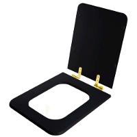 Assento Sanitário Soft Close Square Preto Para Vaso Incepa Com Ferragem Dourada - 2