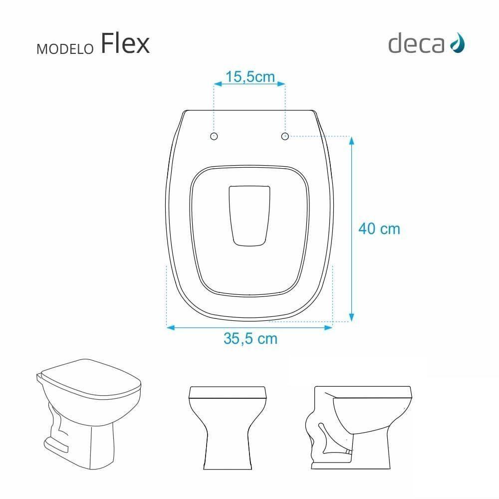 Assento Sanitário Flex Branco Para Vaso Deca - 3