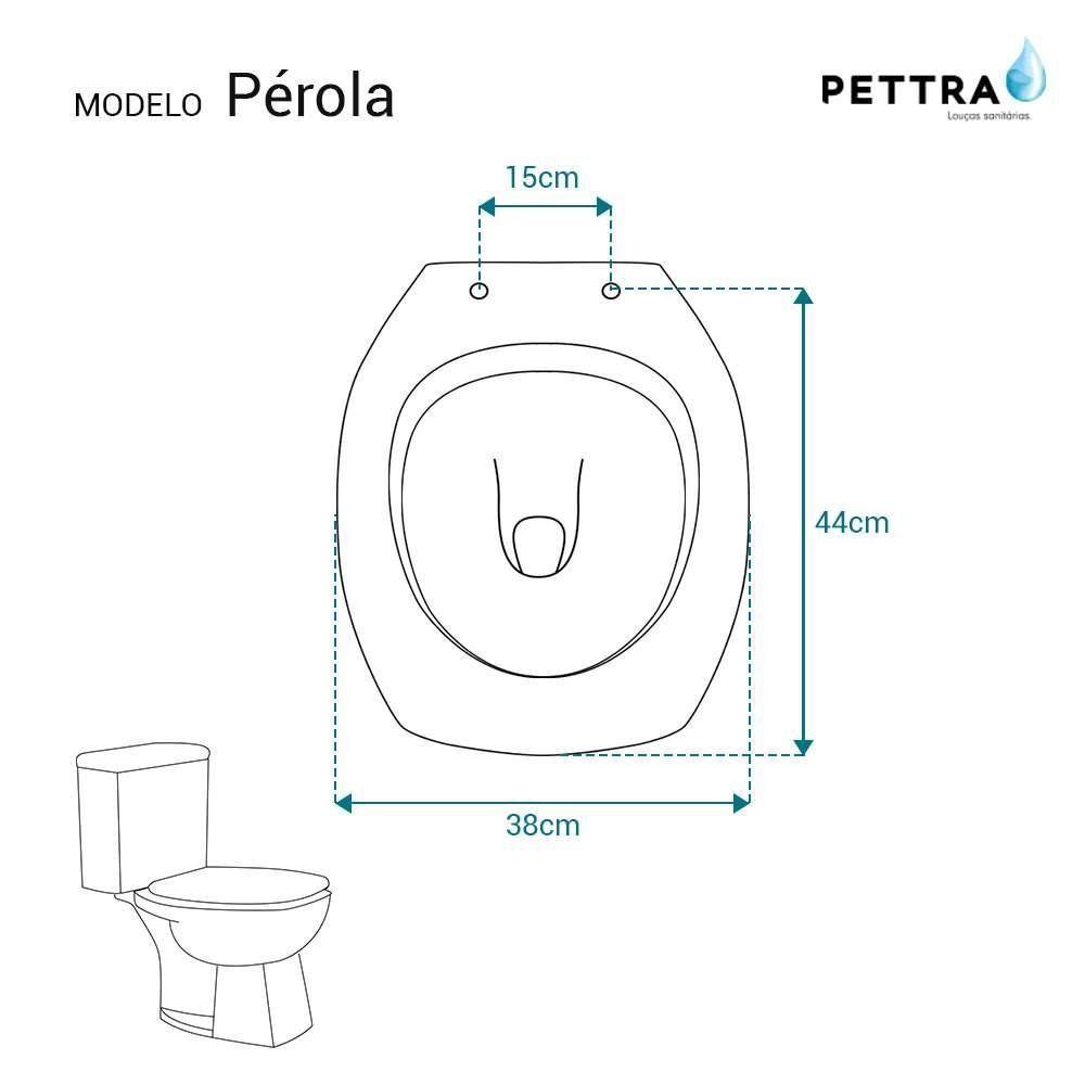 Assento Sanitário Com Fechamento Lento Perola Branco Para Vaso Pettra - 3