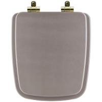 Tampa De Vaso Poliéster Com Amortecedor Boss Stone (cinza Fosco) Para Bacia Incepa Com Ferragem Dourada - 1