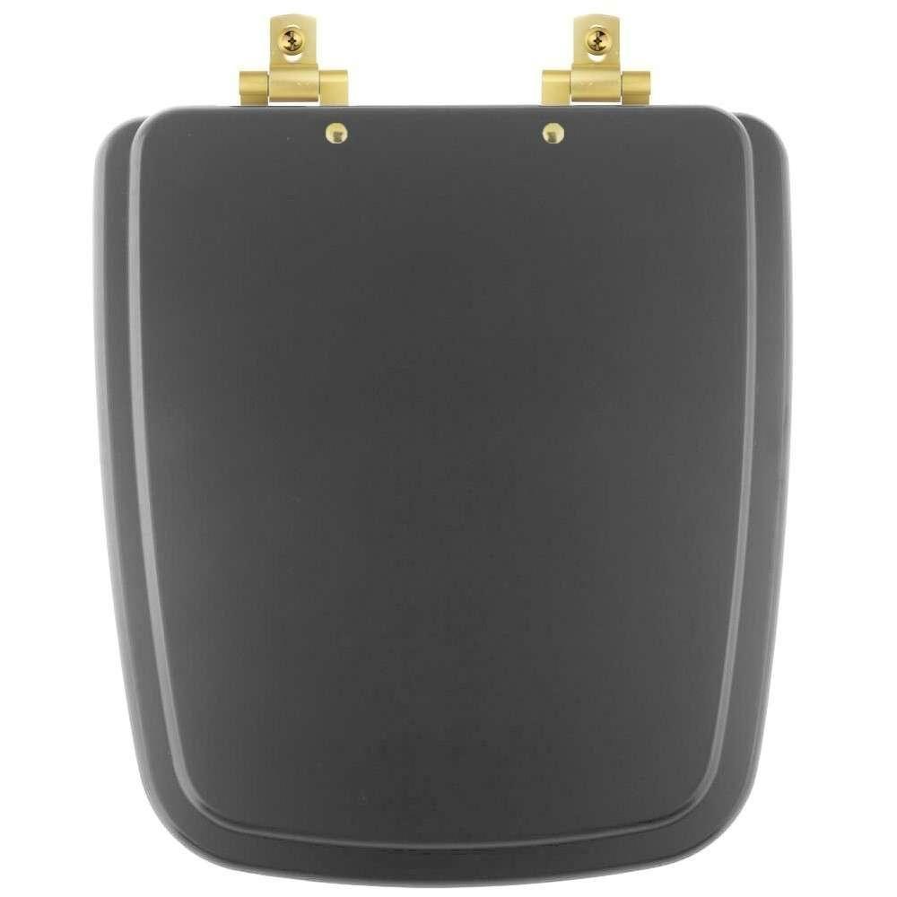 Tampa De Vaso Mdf Com Amortecedor Boss Onix (preto Fosco) Para Bacia Incepa Com Ferragem Dourada - 1