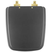 Tampa De Vaso Mdf Com Amortecedor Boss Onix (preto Fosco) Para Bacia Incepa Com Ferragem Dourada - 1