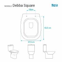 Tampa De Vaso Em Mdf Debba Square Branco Para Bacia Roca - 5