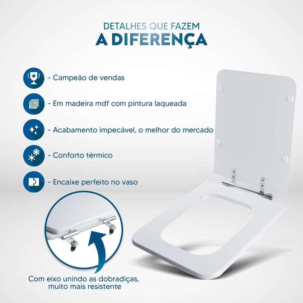 Assento Sanitário Square Bone (bege) Para Vaso Incepa - 2