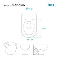 Assento Sanitário Soft Close Meridian Branco Para Vaso Roca Com Ferragem Dourada - 3