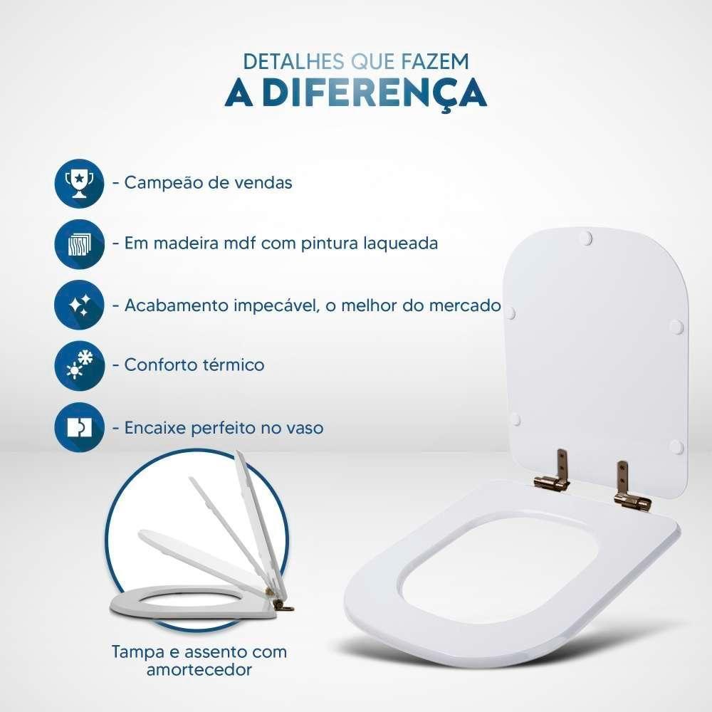 Assento Sanitário Mdf Soft Close Piano Marrom Fosco Para Vaso Deca Com Ferragem Marrom - 4