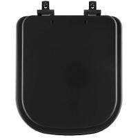 Assento Sanitário Mdf Soft Close Piano Preto Fosco Para Vaso Deca Com Ferragem Preta - 1