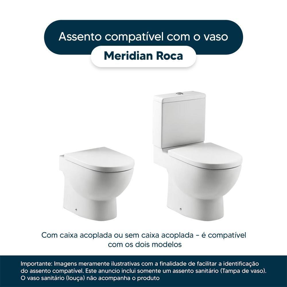 Assento Sanitário Meridian Branco Para Vaso Roca - 4