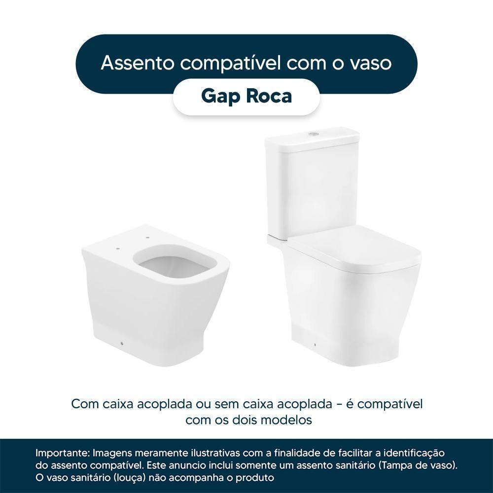 Assento Sanitário Em Mdf Gap Branco Para Bacia Roca - 4