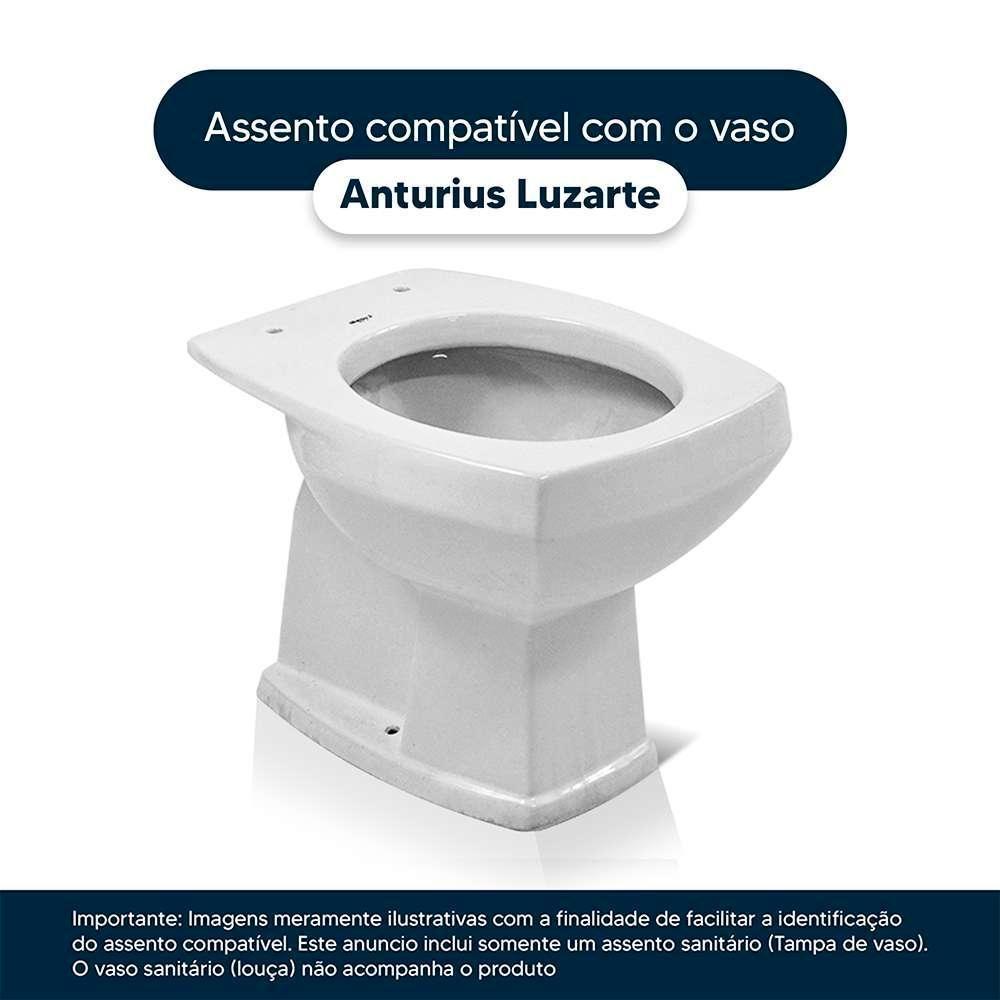 Assento Sanitário Com Fechamento Lento Anturius Cinza Claro Para Vaso Luzarte - 4