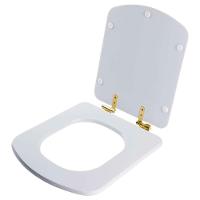 Assento Sanitário Com Fechamento Lento Lirio Branco Para Vaso Fiori Com Ferragem Dourada - 2