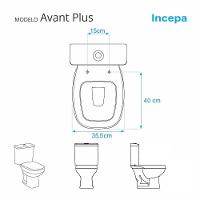 Assento Sanitario Poliester Avant Plus Cinza Platina Para Vaso Incepa - 5