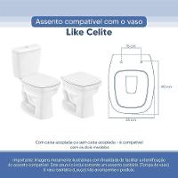 Assento Sanitário Tampa De Vaso Branco Resina Poliester Like Para Bacia Celite - 3