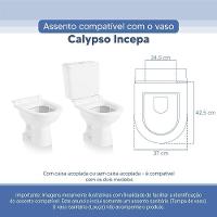 Assento Sanitário Tampa De Vaso Branco Resina Poliester Calypso Para Bacia Incepa - 3