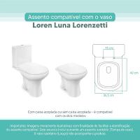 Assento Sanitário Tampa De Vaso Branco Mdf Laqueado Loren Luna Para Bacia Lorenzetti - 3