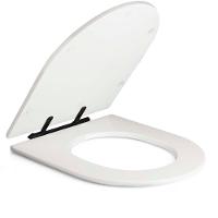 Assento Sanitário Poliéster Antibacteriano Carrara Branco Para Vaso Deca Com Ferragem Preta - 2