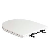 Assento Sanitário Poliéster Antibacteriano Carrara Branco Para Vaso Deca Com Ferragem Preta - 7