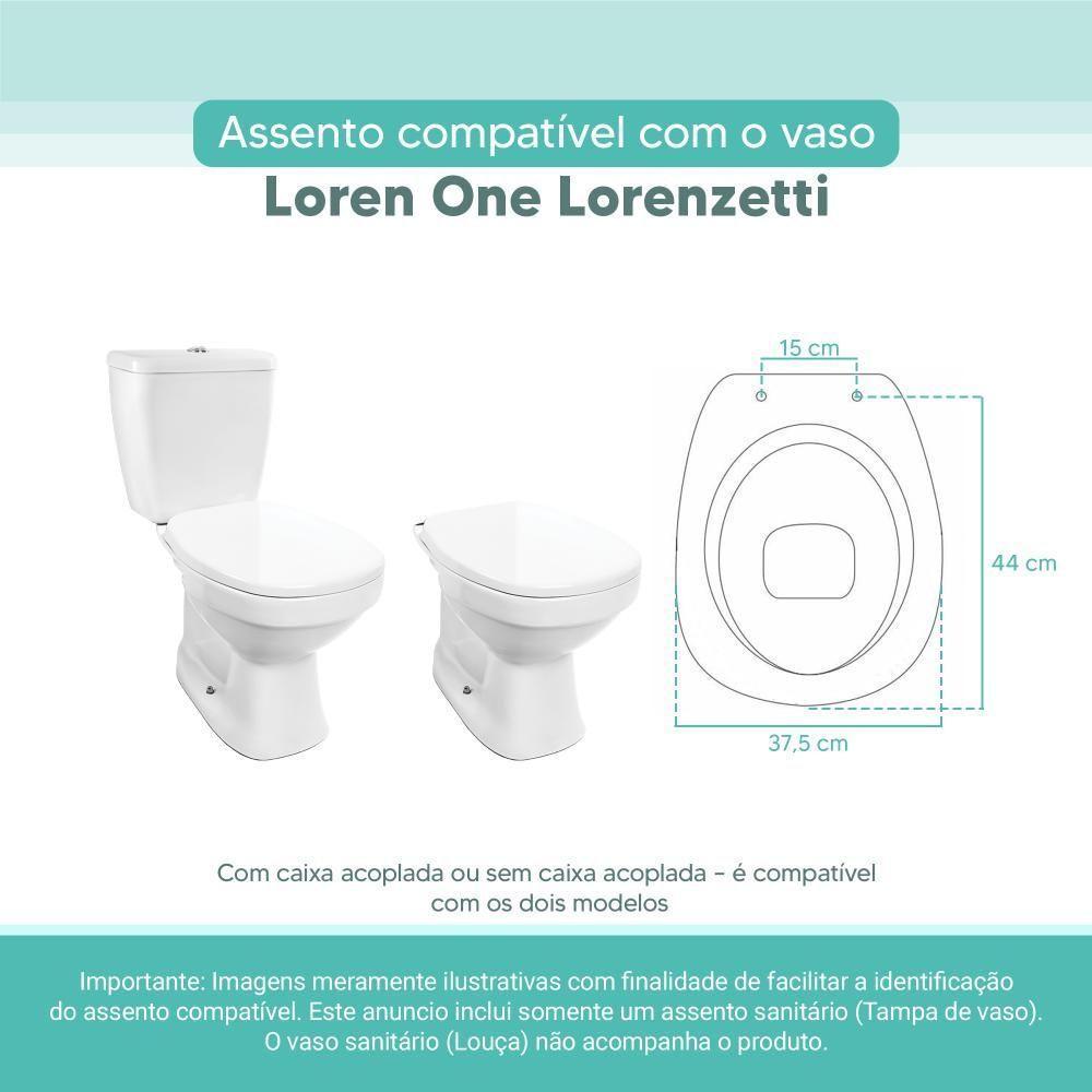 Tampa Vaso Sanitário Madeira Laqueada Loren One Branco Para Bacia Lorenzetti - 5