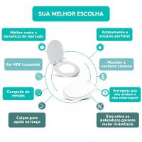 Tampa Vaso Sanitário Madeira Laqueada Loren One Branco Para Bacia Lorenzetti - 2