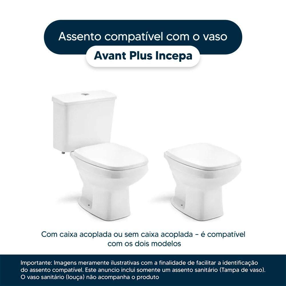 Tampa De Vaso Sanitário Decorado Avant Plus Preto Para Bacia Incepa - 5