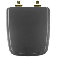 Tampa De Vaso Poliéster Com Fechamento Lento Boss Onix (preto Fosco) Para Louça Incepa Com Ferragem Dourada - 1