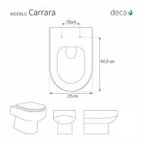 Tampa De Vaso Poliéster Antibactéria Com Amortecedor Carrara Branco Para Bacia Deca Com Ferragem Dourada - 3