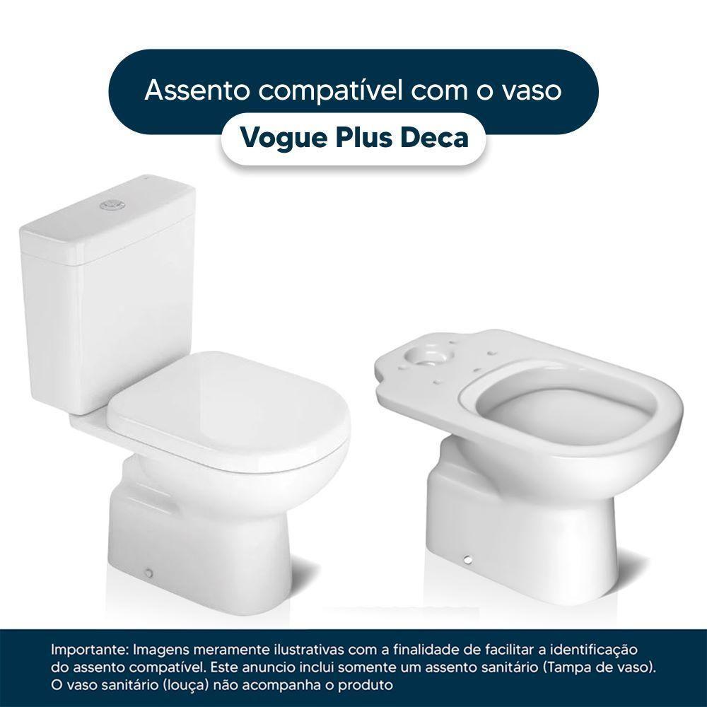 Tampa De Vaso Poliester Vogue Plus Creme Bege Claro Para Bacia Deca 6lpf - 5