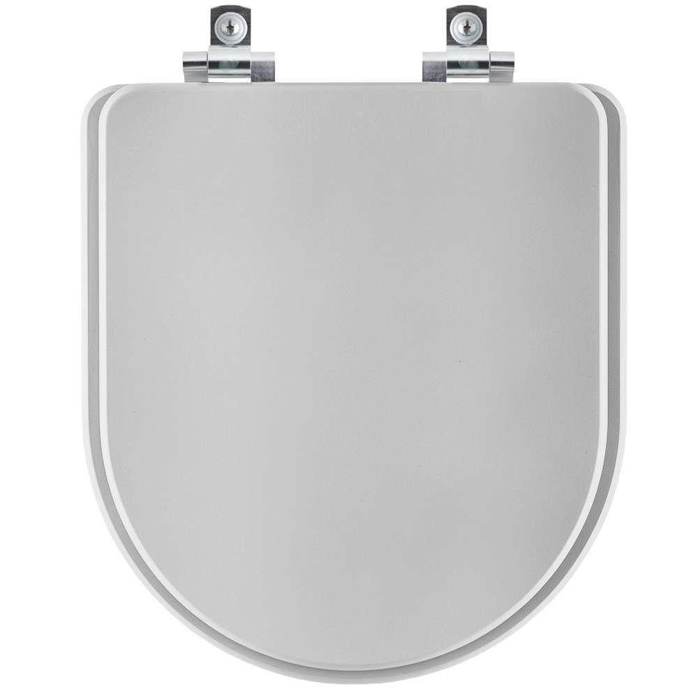 Assento Sanitário Com Amortecedor Omega Cinza Real Para Vaso Deca - 1