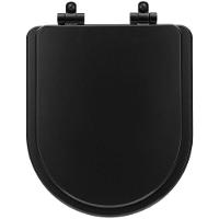 Tampa De Vaso Poliéster Com Amortecedor Nexo Onix (preto Fosco) Para Bacia Roca Com Ferragem Preta - 1