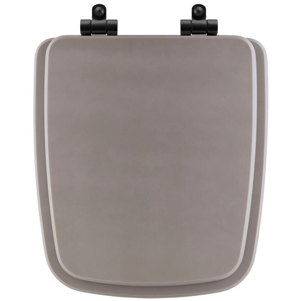 Assento Sanitário Poliéster Soft Close Boss Stone (cinza Fosco) Para Vaso Incepa Com Ferragem Preta - 1