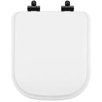 Assento Sanitário Poliéster Soft Close Quadra Branco Para Vaso Deca Com Ferragem Preta - 1