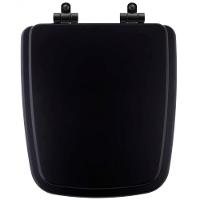 Tampa De Vaso Poliéster Com Amortecedor Boss Matte Black (preto Fosco) Para Bacia Incepa Com Ferragem Preta - 1